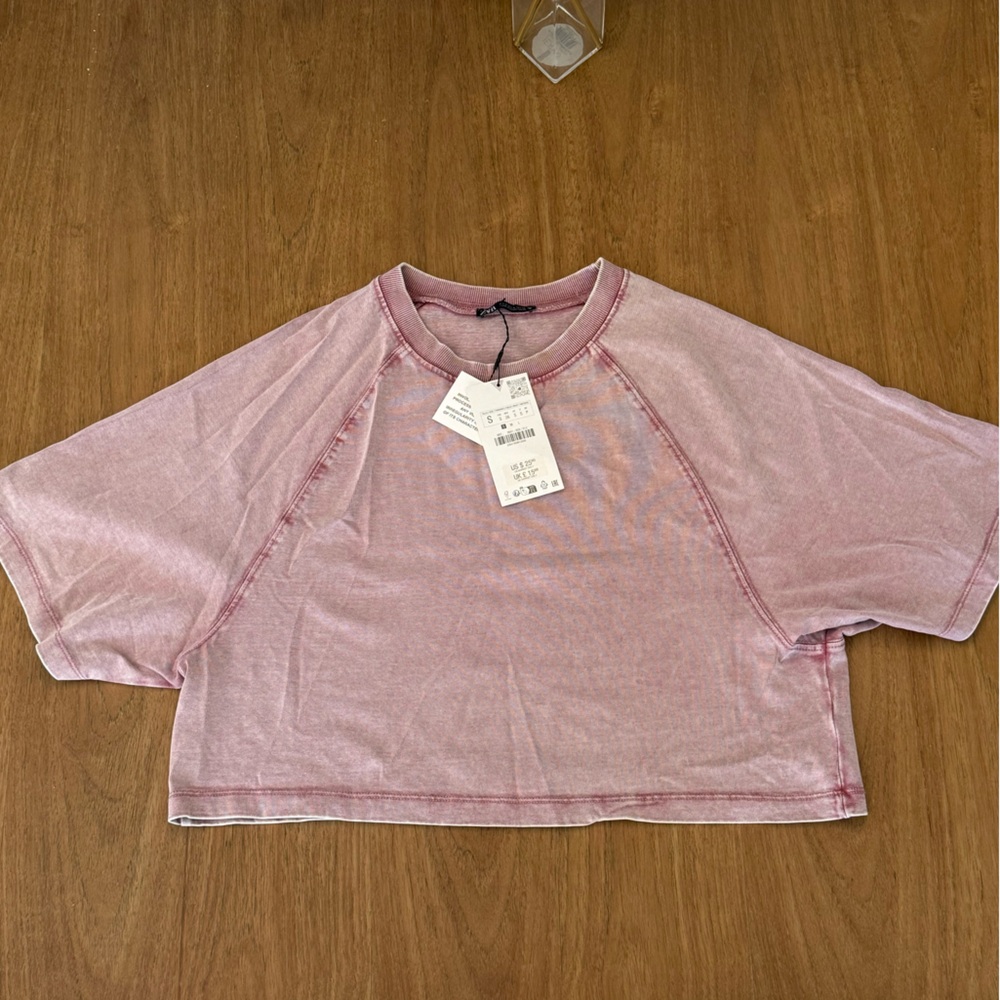 Zara Dusty Red Crop Top